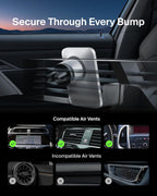 Belkin MagSafe Car Vent Mount PRO for iPhone 12, 12 Pro, 12 Pro Max, 12 Mini Keeps All iPhone 12 Models Magnetically Mounted While You Drive, Silver, WIC002, WIC002btGR