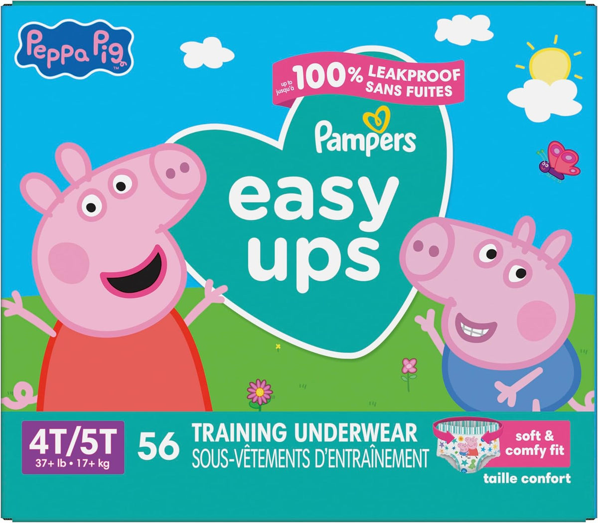Pampers Easy Ups Boys & Girls Training Pants 4T-5T 56 count
