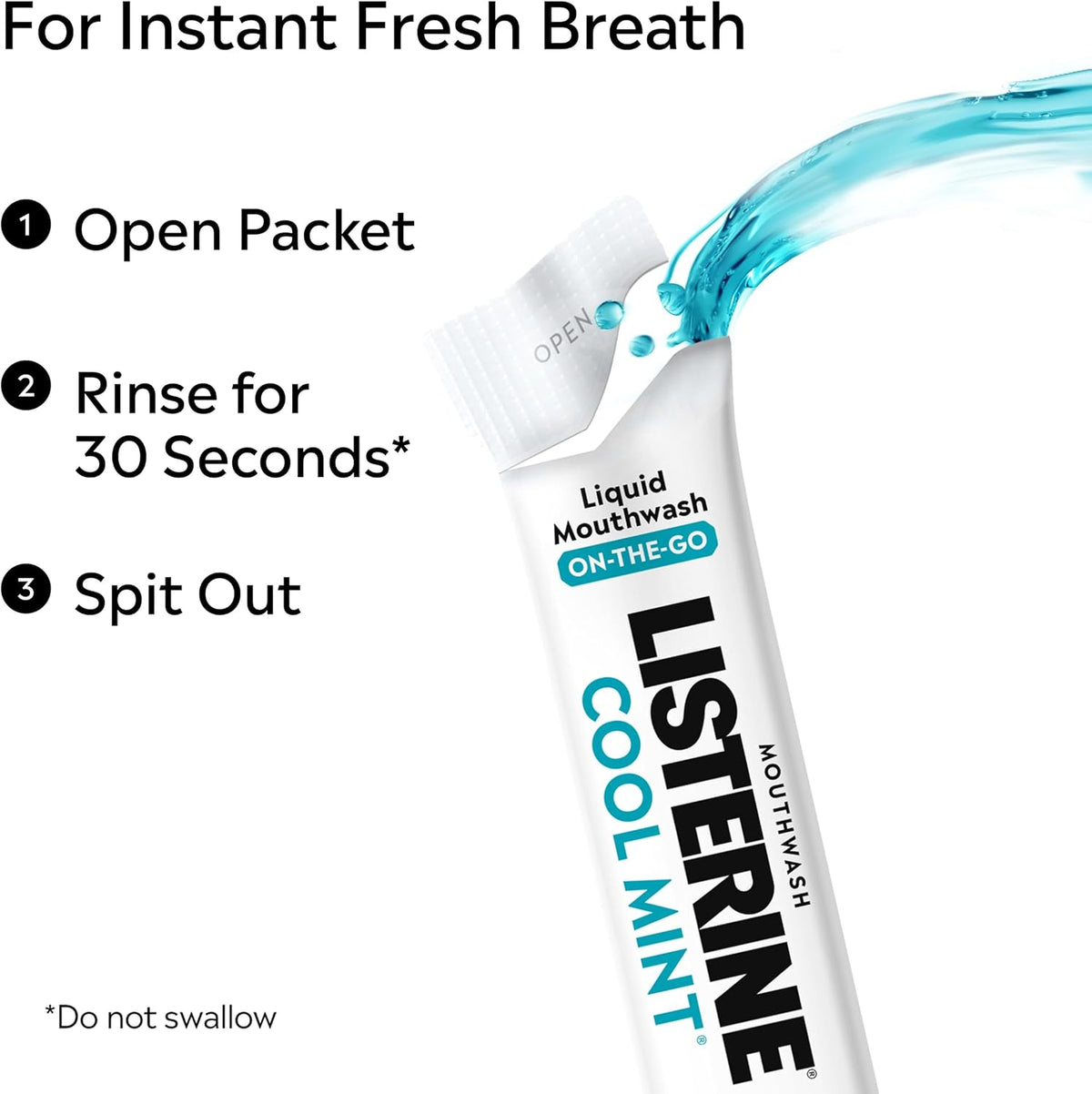 Listerine On-The-Go Cool Mint Mouthwash Packets, 30-Pack — additional product view 5