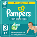 Pampers Rash Protection Taped Diapers, Size 3, 6-10kg, Carry Pack, 17 Count