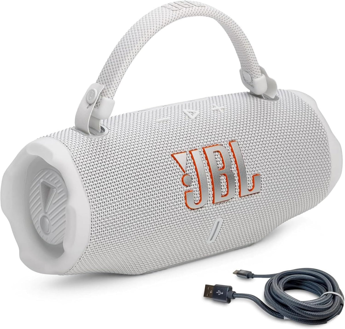 JBL Charge 6 with USB-C Braided Cable — White
