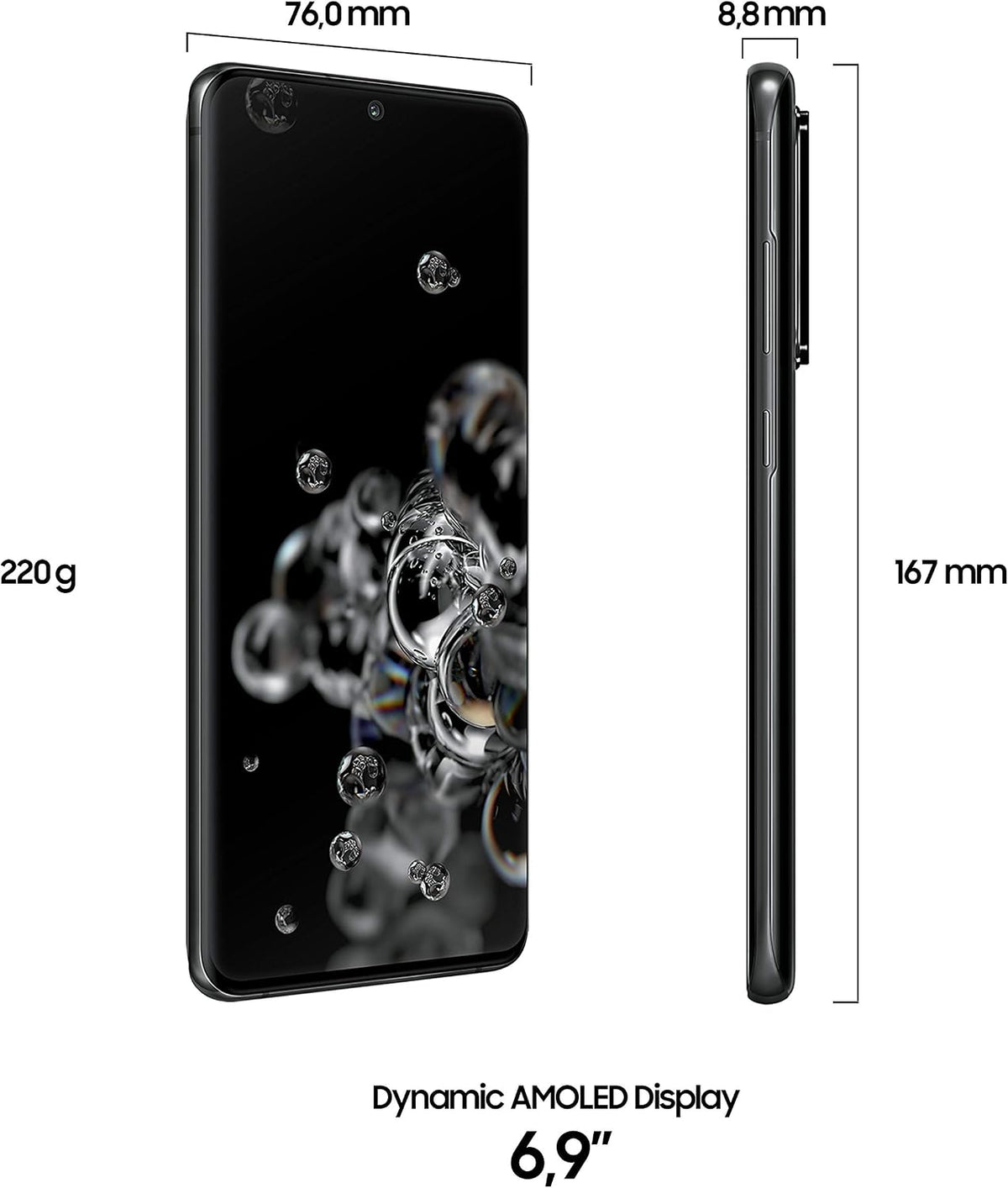 Samsung (Refurbished) S20 Ultra 5G Factory Unlocked SM-G988U1 Cosmic Black 12 GB RAM 128 GB Memory
