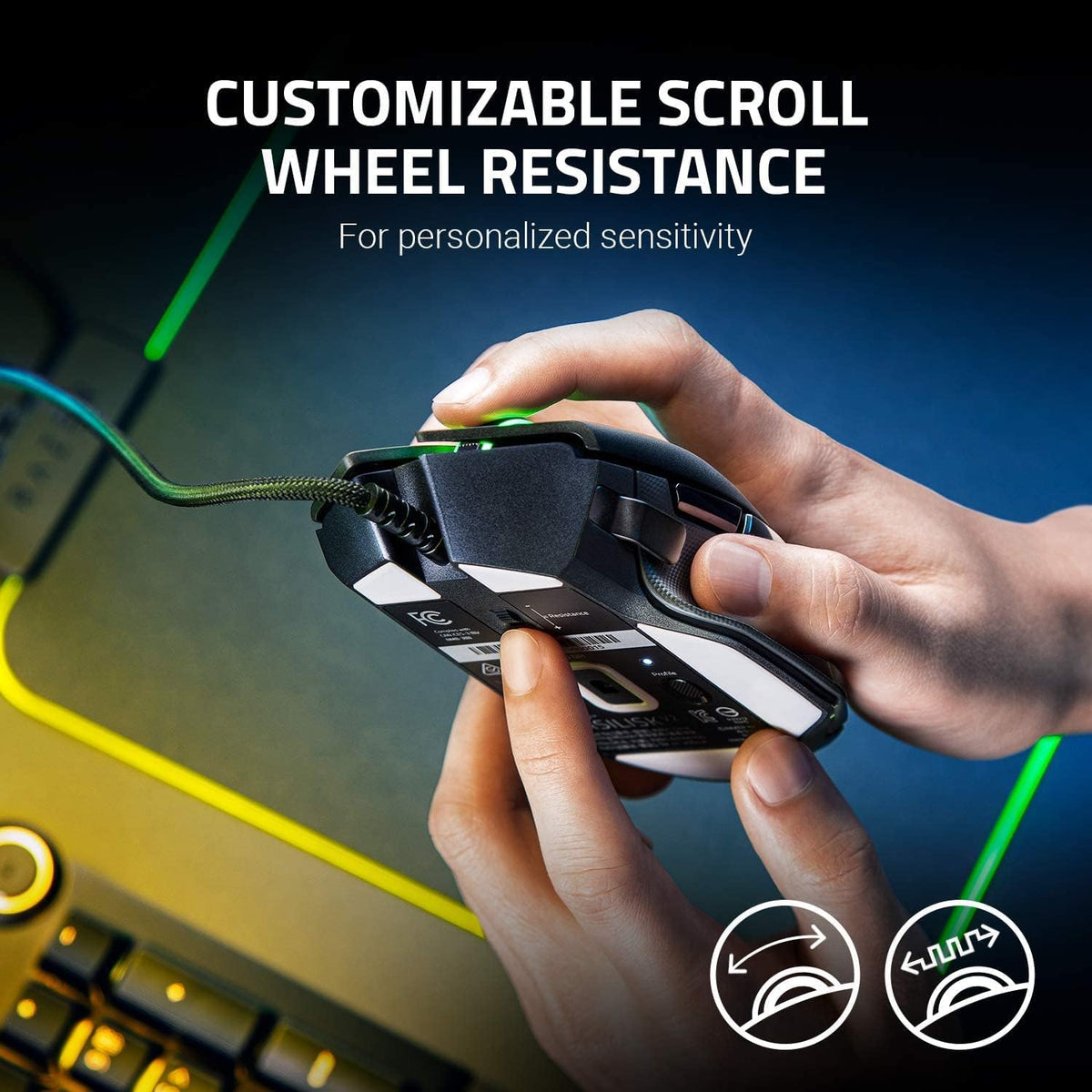 Razer Basilisk V2 Wired Ergonomic Gaming Mouse With 11 Programmable Buttons Rz01 03160100 R3M1, Black — product image 5