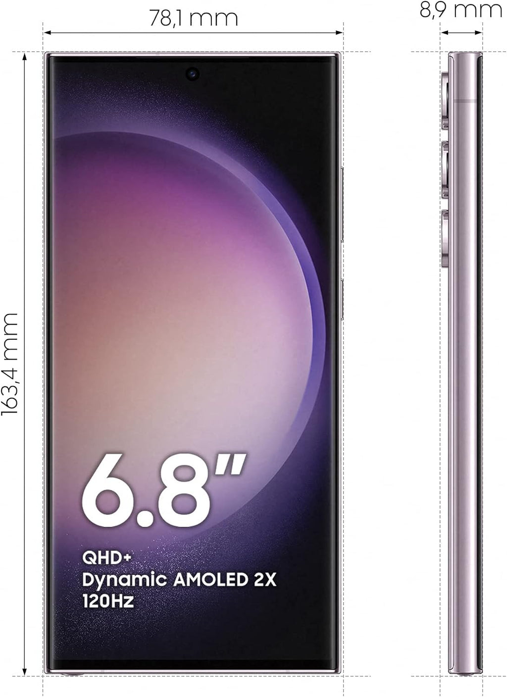 Samsung Galaxy S23 Ultra, 12GB RAM 512GB Lavender, International Version, 5G Mobile Phone, Dual SIM, Android Smartphone