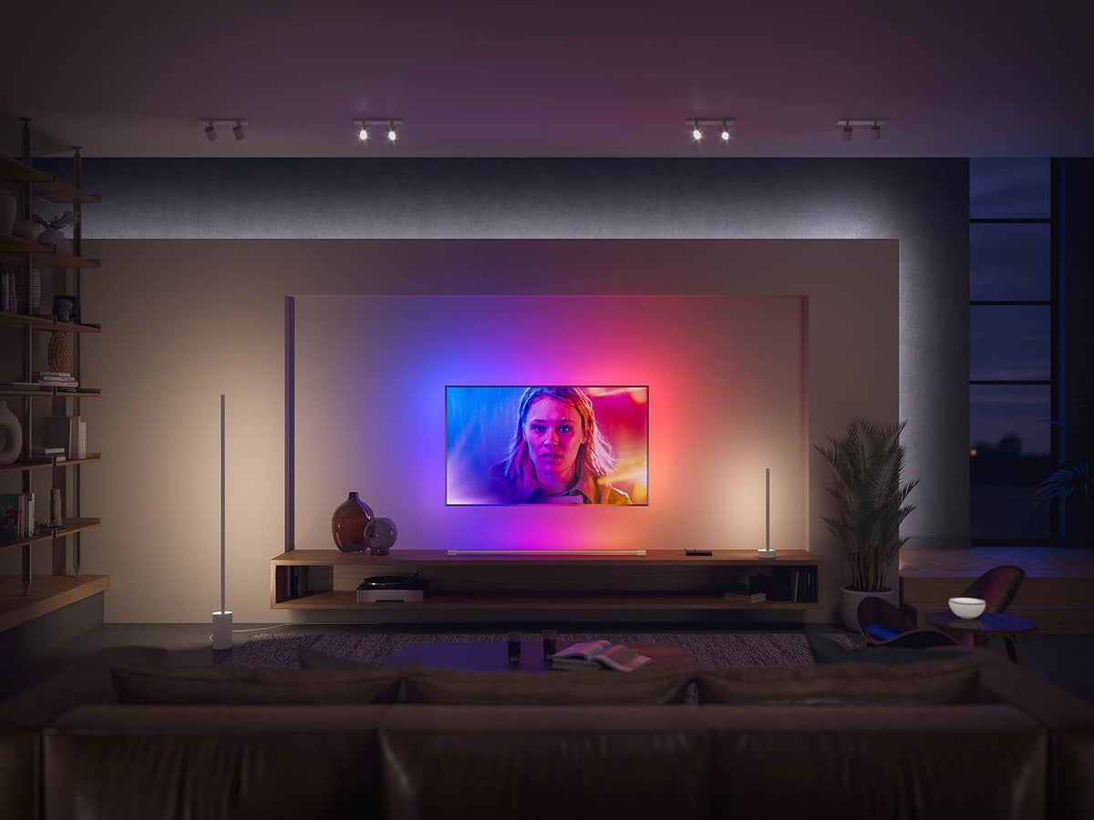 Philips Hue Signe White and Colour Ambiance Gradient Table Lamp [White] Smart Lighting with Bluetooth. Works with Alexa, Google Assistant and Apple Homekit. — White