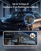 Baseus VD1 Pro Dash Cam Car Front Rear 4K+1080P Solar Dash Cam with 14-Day Battery Standby Parking Mode — Black