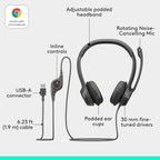 Logitech H390 Headset — Black