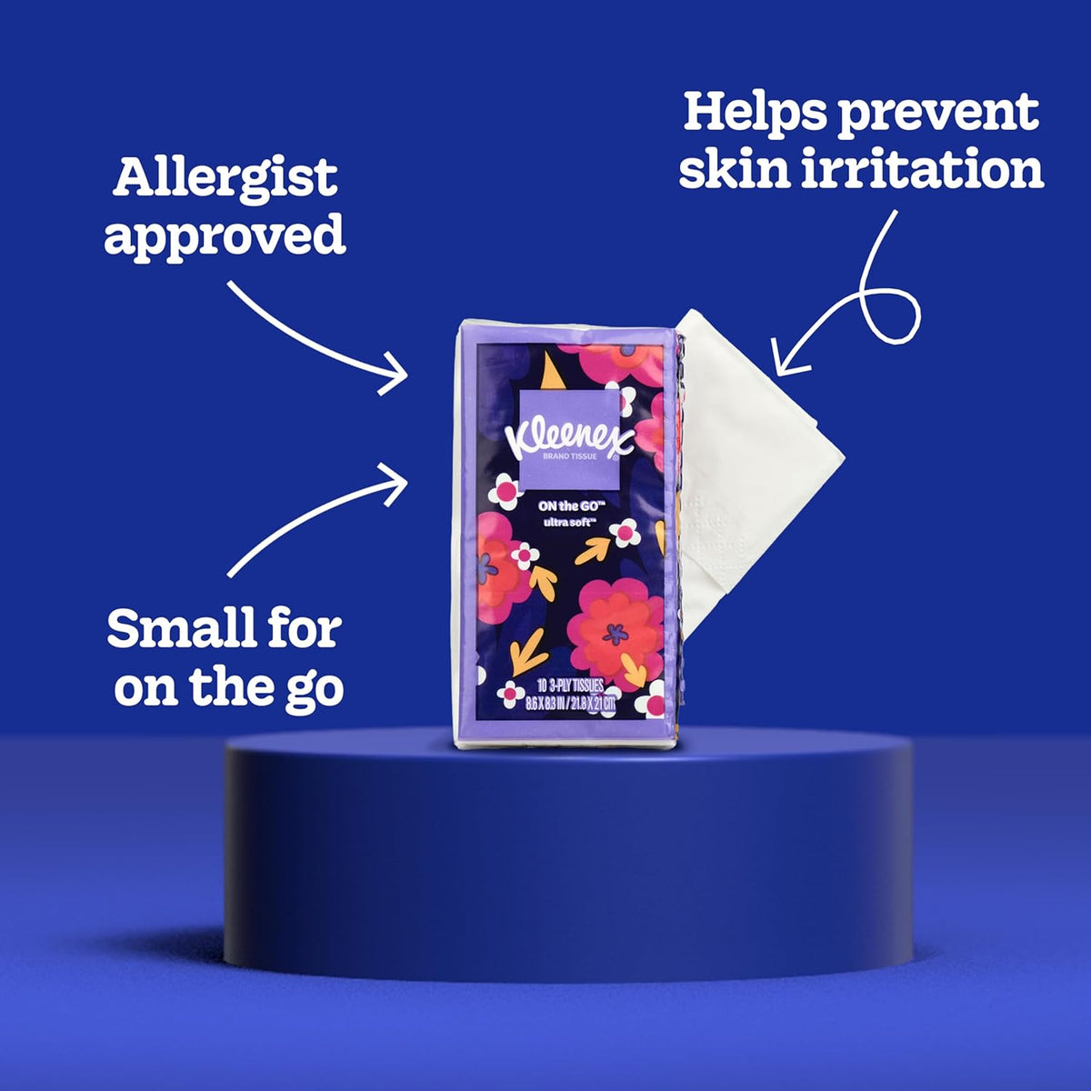Kleenex On-The-Go Facial Tissues, 72 On-The-Go Packs (3 Trays of 24 Packs) (720 Total Tissues) — additional view 3
