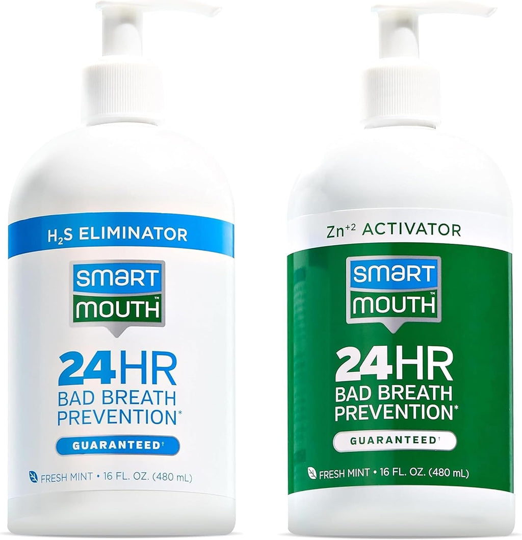 SmartMouth Original 2-Bottle Zinc Activated Mouthwash with Pumps, 16 fl oz — front product image