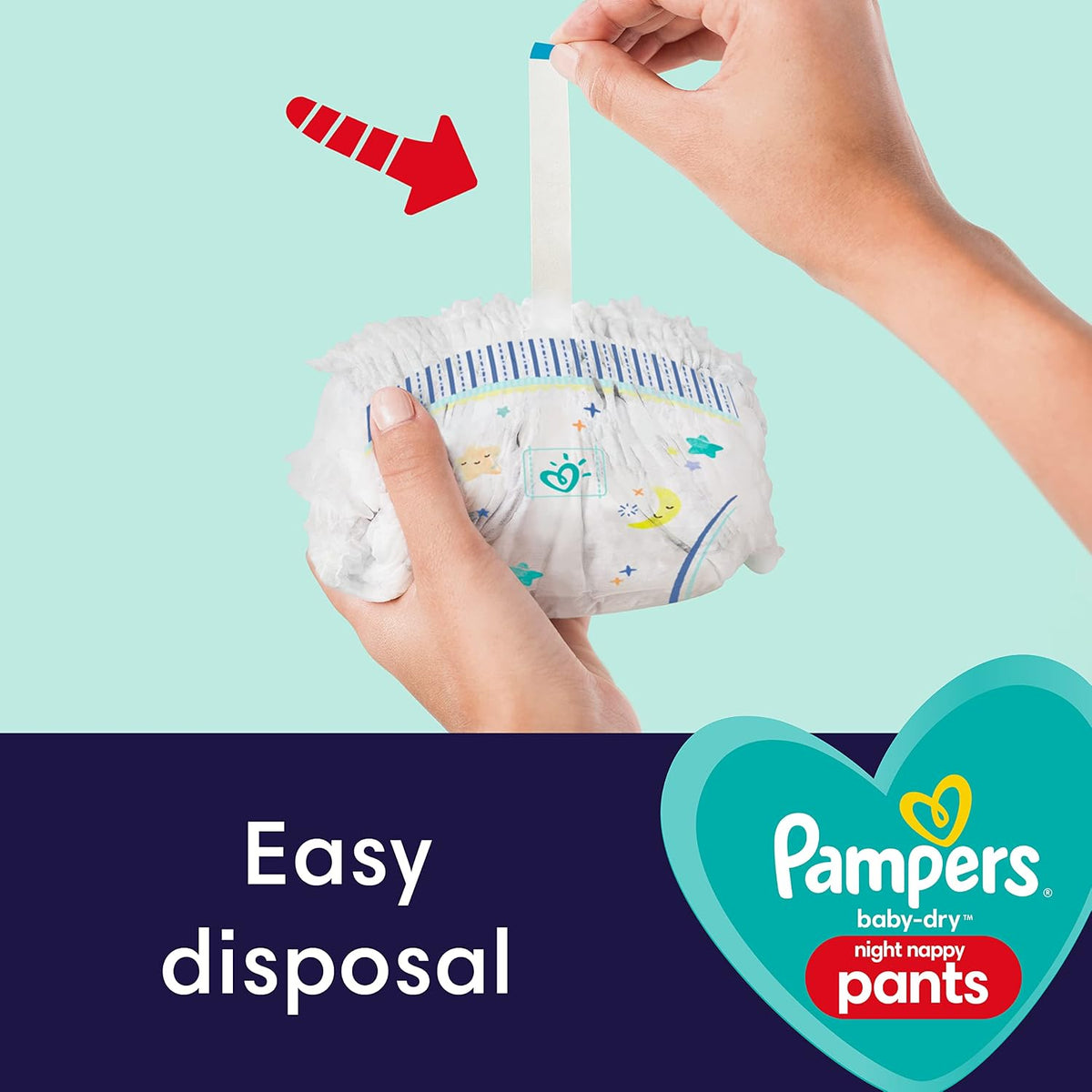Pampers Nappy Pants Size 4 (9-15 kg / 20-33 lbs), Baby-Dry Night, 156 Nappies, MONTHLY BOX, Extra Protection All Night Long, Pull Ups