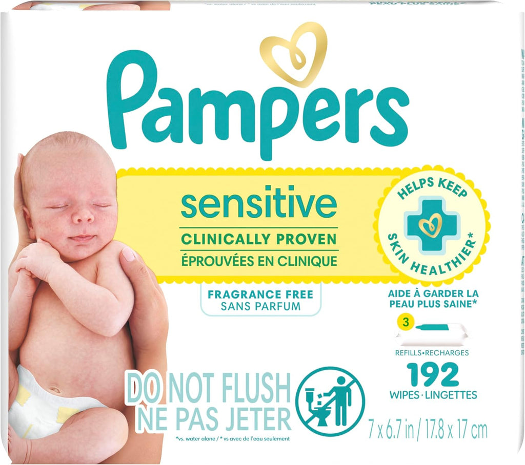 Pampers Sensitive Baby Wipes - Unscented - 192 ct