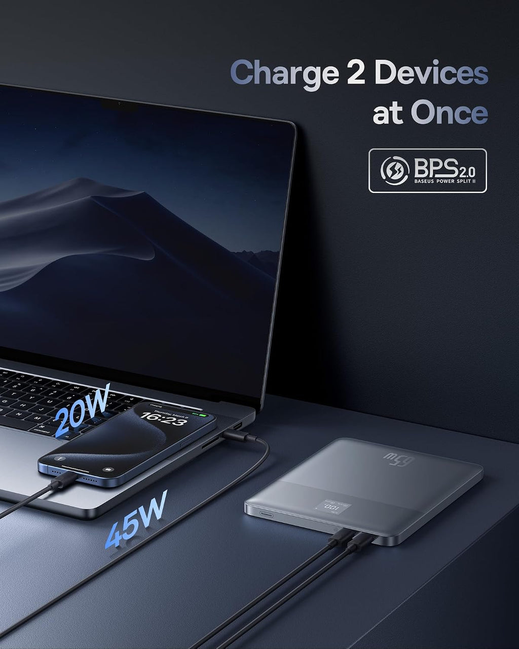 Baseus Blade 2 Laptop Power Bank 12000mAh 65W — Silver