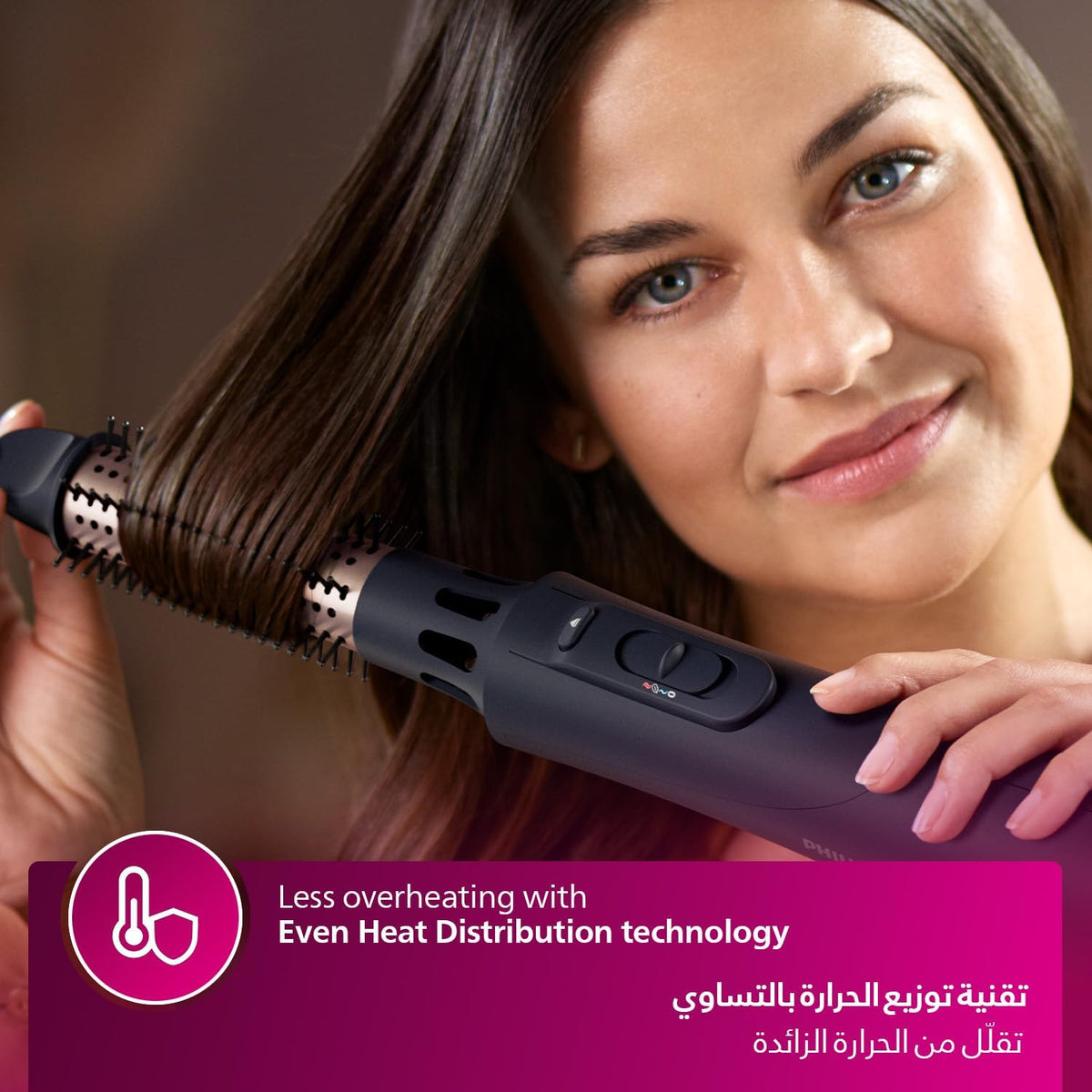 Philips 5000 Series Air Styler BHA530/03 — 1000W — 5-in-1 Dryer & Styler (Nozzle, Retractable bristle brush,38mm Thermobrush,Paddle straightening brush,Volumizer) — Ionic care — Argan-oil infused brush — Metallic/Neutral