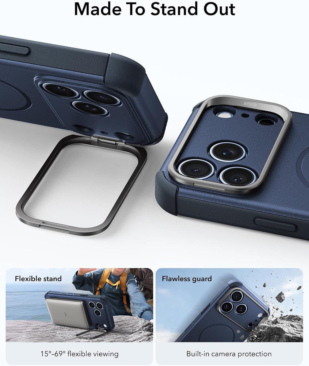 ESR - iPhone 17 Pro Max Case with Stand, 25.5 FT Military Grade Drop Protection with Camera Control, Shock Absorbing Rugged Cover, Compatible with Accessories