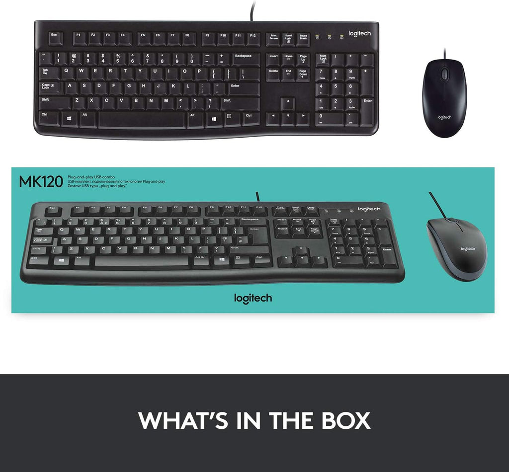 Logitech MK120 Keyboard and Mouse Combo — Black