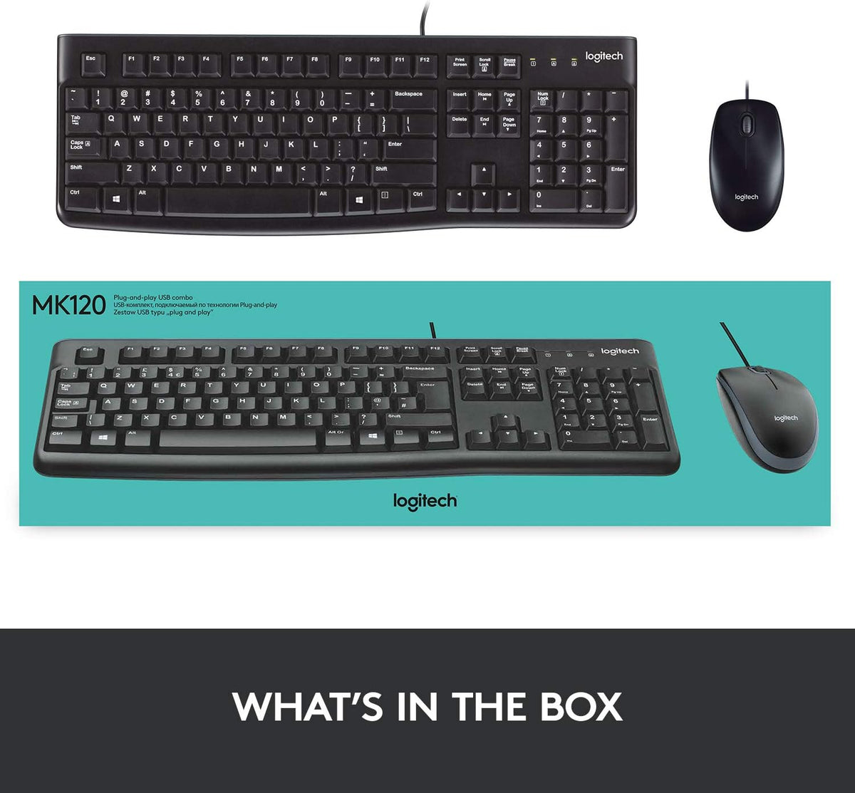 Logitech MK120 Keyboard and Mouse Combo — Black