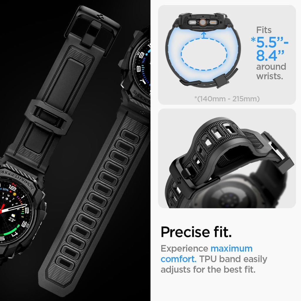 Spigen Rugged Armor Pro Case with Band - Galaxy Watch Ultra — Black — product image 5
