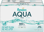 Pampers Aqua Pure Sensitive Baby Wipes, 99% Water, Hypoallergenic, Unscented (896 Count, 16 Flip-Top Packs)