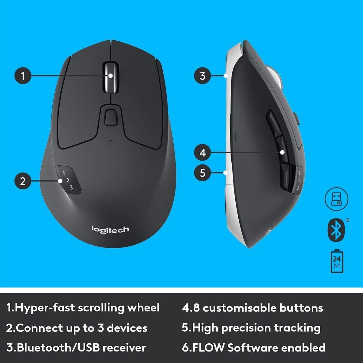 Logitech MK850 Keyboard and Mouse Combo — Black