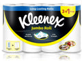 Kleenex Multi Purpose Kitchen Tissue Paper Towel, 2 PLY, 4 Rolls x 90 Sheets, Absorbent Towels for all Surfaces — front product image