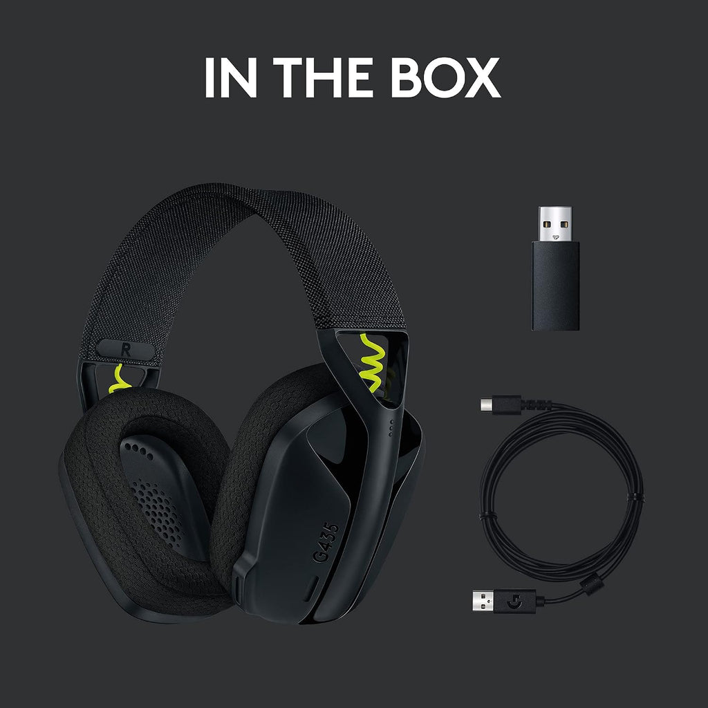 Logitech G435 Wireless Gaming Headset — Black / Neon Yellow