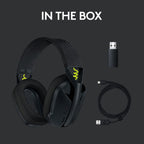 Logitech G435 Wireless Gaming Headset — Black / Neon Yellow