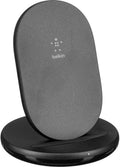 Belkin Wireless Charging Stand - 15W Qi-Certified Charger Stand for iPhone, Samsung Galaxy, Google Pixel & More - Charge While Listening to Music & Streaming (Power Supply Included)