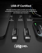 Belkin 2-Pack Braided USB-C to USB-C Cable 5ft 240W - Soft, Flexible Fast-Charging Cable, Type C Charger Cord for iPhone 17 & 16 Series, Galaxy S25, Pixel 10, iPad Pro, & More - Black
