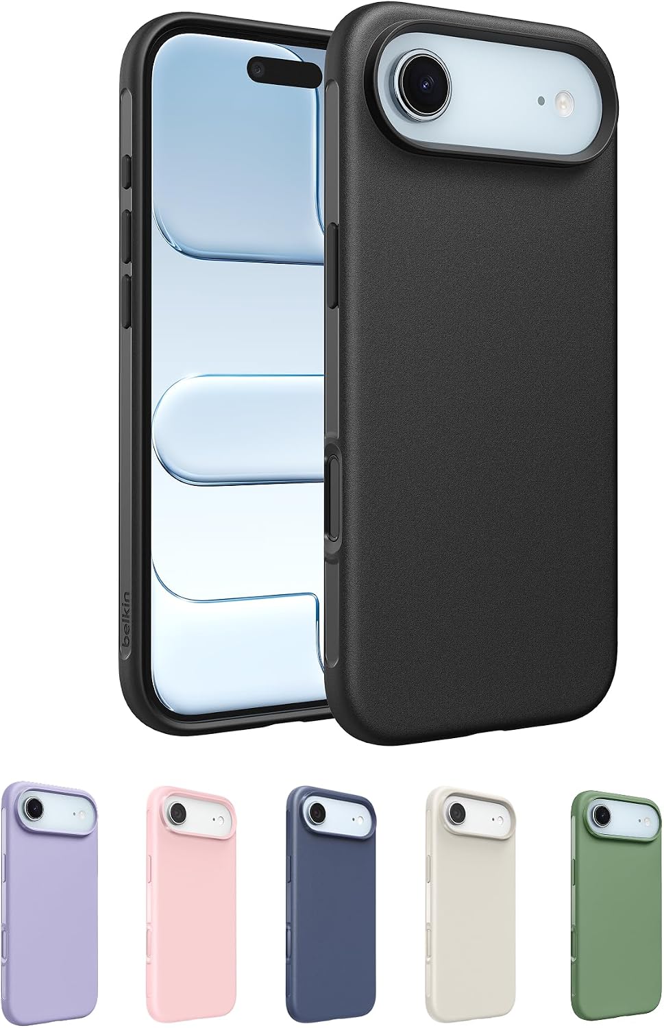 Belkin SheerForce Protect MagSafe Compatible iPhone Air Case with Slim Design & Anti-Scratch Treated Coating - Magnetic, Transparent, & Shockproof Protective iPhone Case - Black
