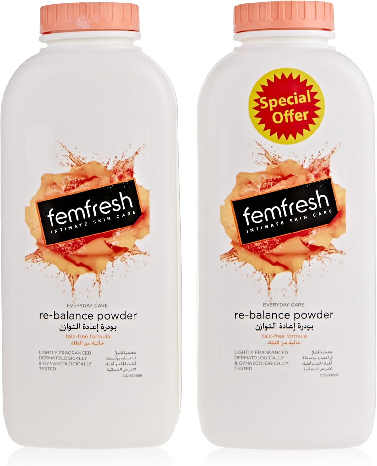 Femfresh Daily Powder with Delicant Scent Twin Pack 200g packaging may vary — front product image