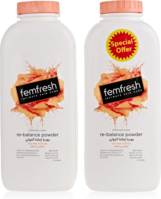 Femfresh Daily Powder with Delicant Scent Twin Pack 200g packaging may vary