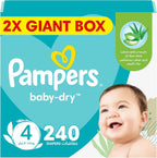 Pampers Baby Dry Taped Diapers with Aloe Vera Lotion, up to 100% Leakage Protection, Size 4, 9-14kg,