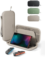Belkin Nintendo Switch 2 Case Travel Bag w/AirTag Holder & Game Card Storage Pocket - Portable Lightweight Protective Carrying Case w/Hard Shell & Soft Interior, Gaming Travel Essentials - Sand
