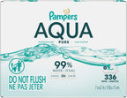 Pampers Aqua Pure Sensitive Baby Wipes, 99% Water, Hypoallergenic, Unscented Baby Wipes, 336 Baby Wipes Total (6 Flip-Top Packs)
