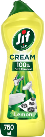 JIF Multipurpose Cream Cleaner, Lemon, 100% Dirt Removal, 750ml — front product image