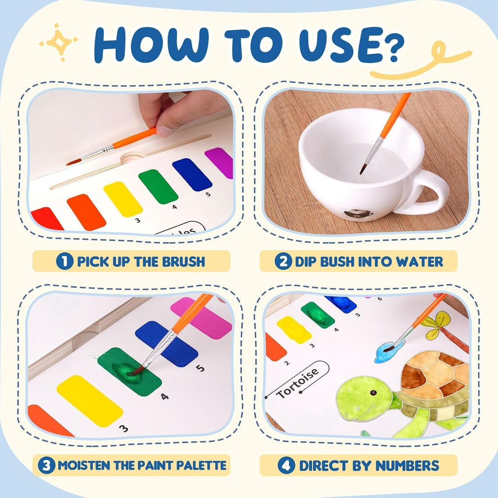 YPLUS Paint with Water Activity Books — Animals