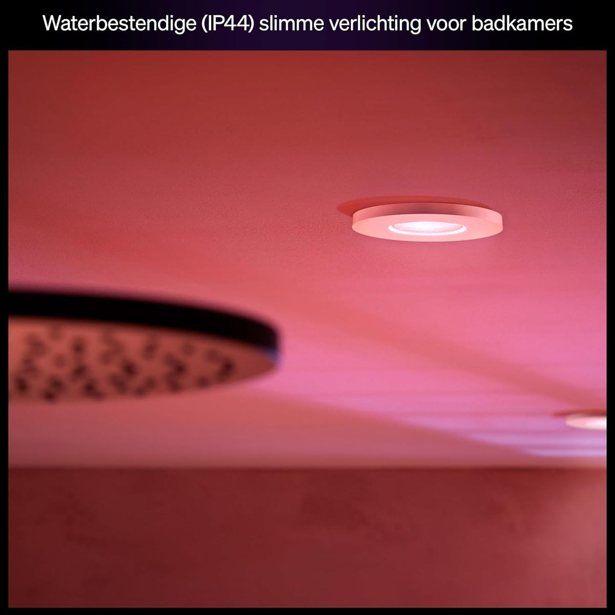 Philips Hue White & Colour Ambiance Xamento recessed spotlights, pack of 3, dimmable bathroom lights for Hue lighting system with 16 million colours, intelligent light control via voice and app, white — White