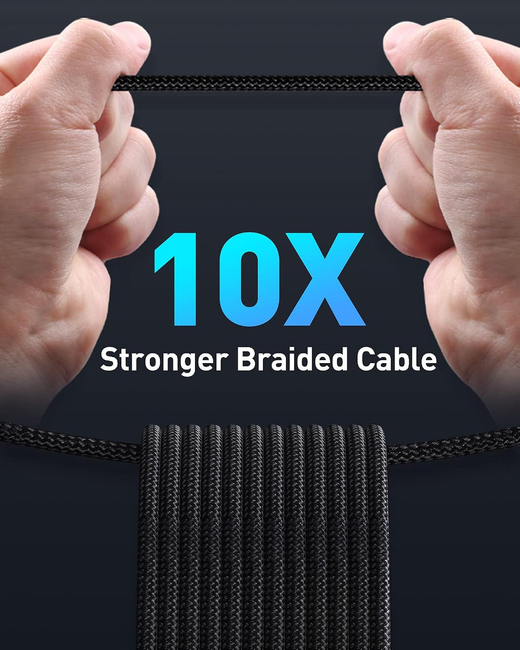 Baseus USB C Cable, Baseus 100W PD 5A QC 4.0 Fast Charging to Zinc Alloy Nylon Braided Type Data Cable — 3.3FT — Black