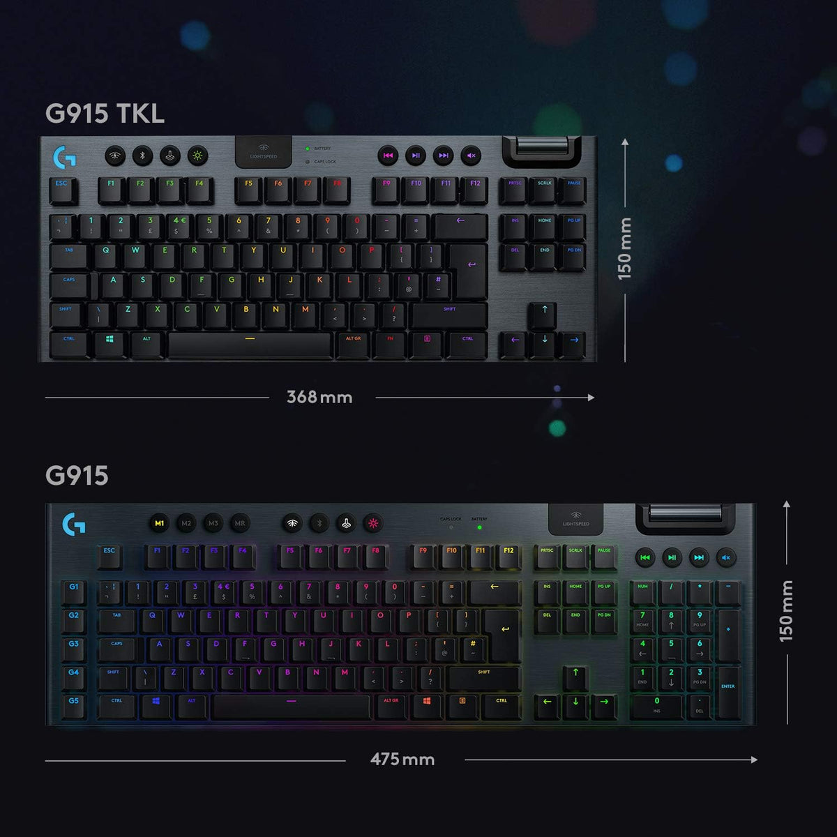 Logitech G915 TKL Wireless Gaming Keyboard — Black