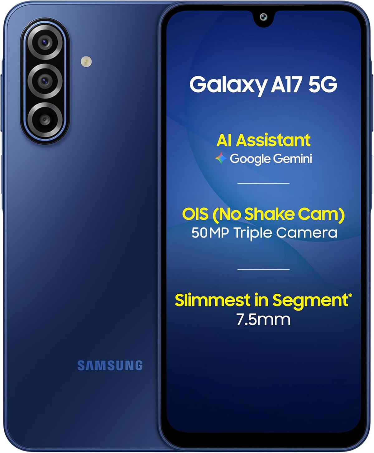 Samsung Galaxy A17 5G Blue 6GB RAM 128GB Storage Android Smartphone without Charger 6x OS Upgrades Large Display 50MP OIS Camera Indian Version