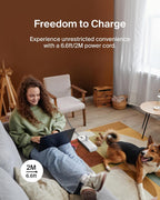 Belkin 6 Way 2 Meter Surge Protection Strip with 2 x 2.4 Ampere USB Charging
