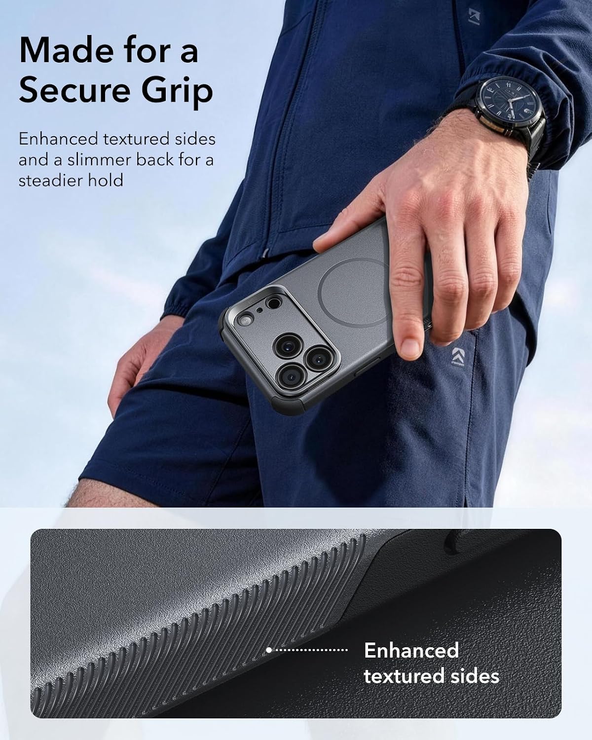 ESR Cyber Tough for iPhone 18 Pro Max/17 Pro Max Case with Flex Stand Grey