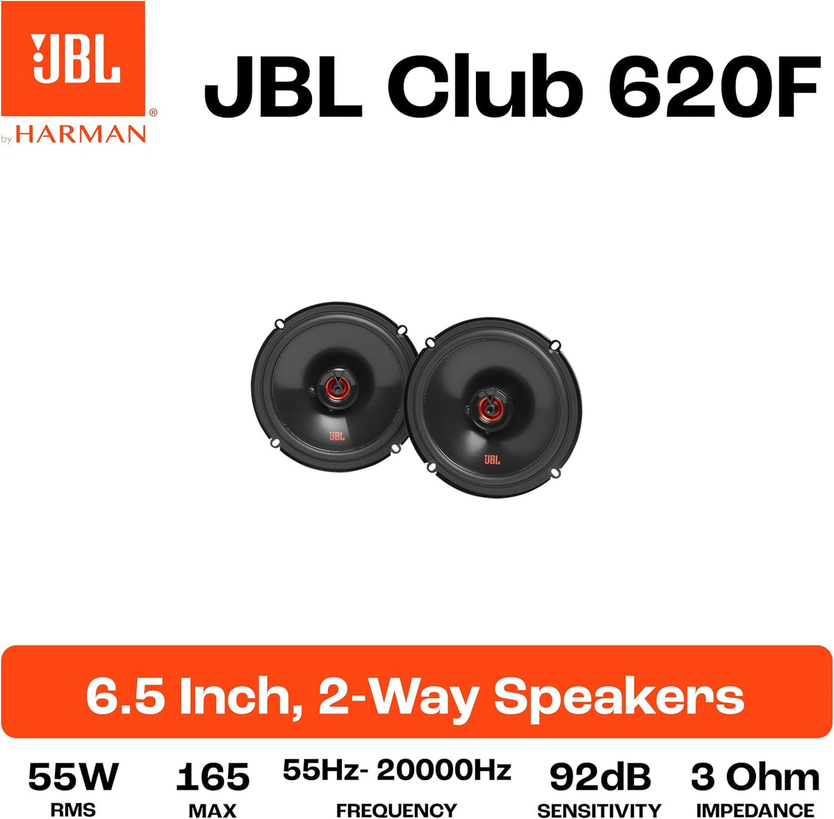JBL Club 620F 6.5-Inch Car Speakers — Pair