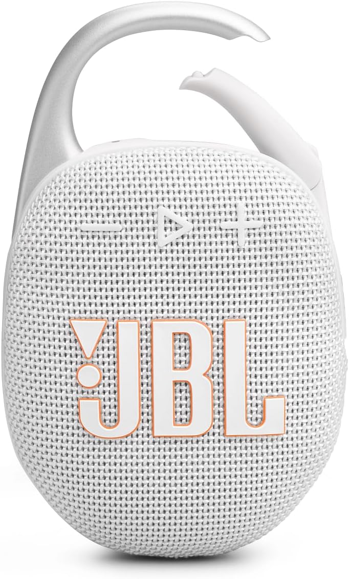 JBL Clip 5 Portable Bluetooth Speaker — White