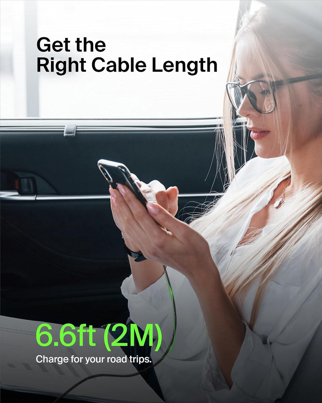 Belkin Fast Charge Braided USB C charger cable, USB-C to USB-A cable, USB type C charging cable for iPhone 15, Samsung Galaxy S23, Google Pixel, iPad, MacBook, Nintendo Switch and more - 2m, Black