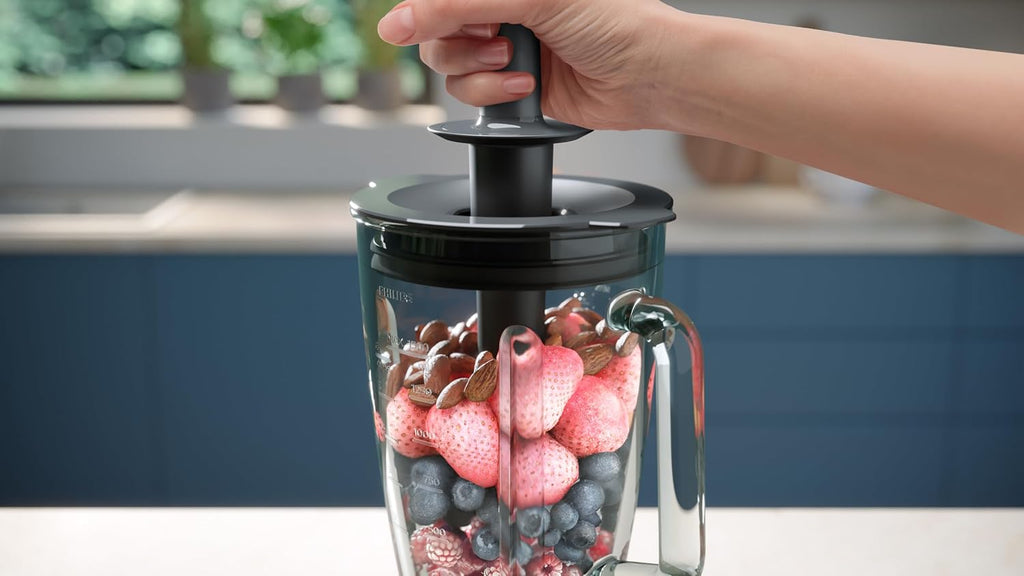 Philips Blender 1200W, 2L Glass Jar, With Chopper & Mill, 3 Speeds + Pulse — Black