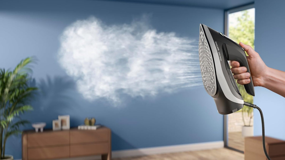 Philips Steam Iron 2600W, 45g/min Continuous Steam, 190g Steam Boost — Black