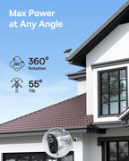 Baseus A1 3W Solar Panel for Wireless Outdoor Security Camera, IP67 Waterproof, 4 Meters Cable