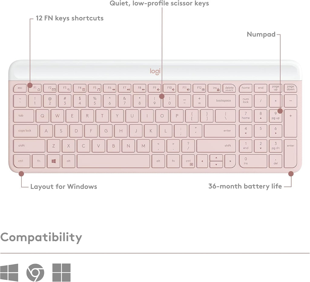 Logitech MK470 Keyboard and Mouse Combo — Rose