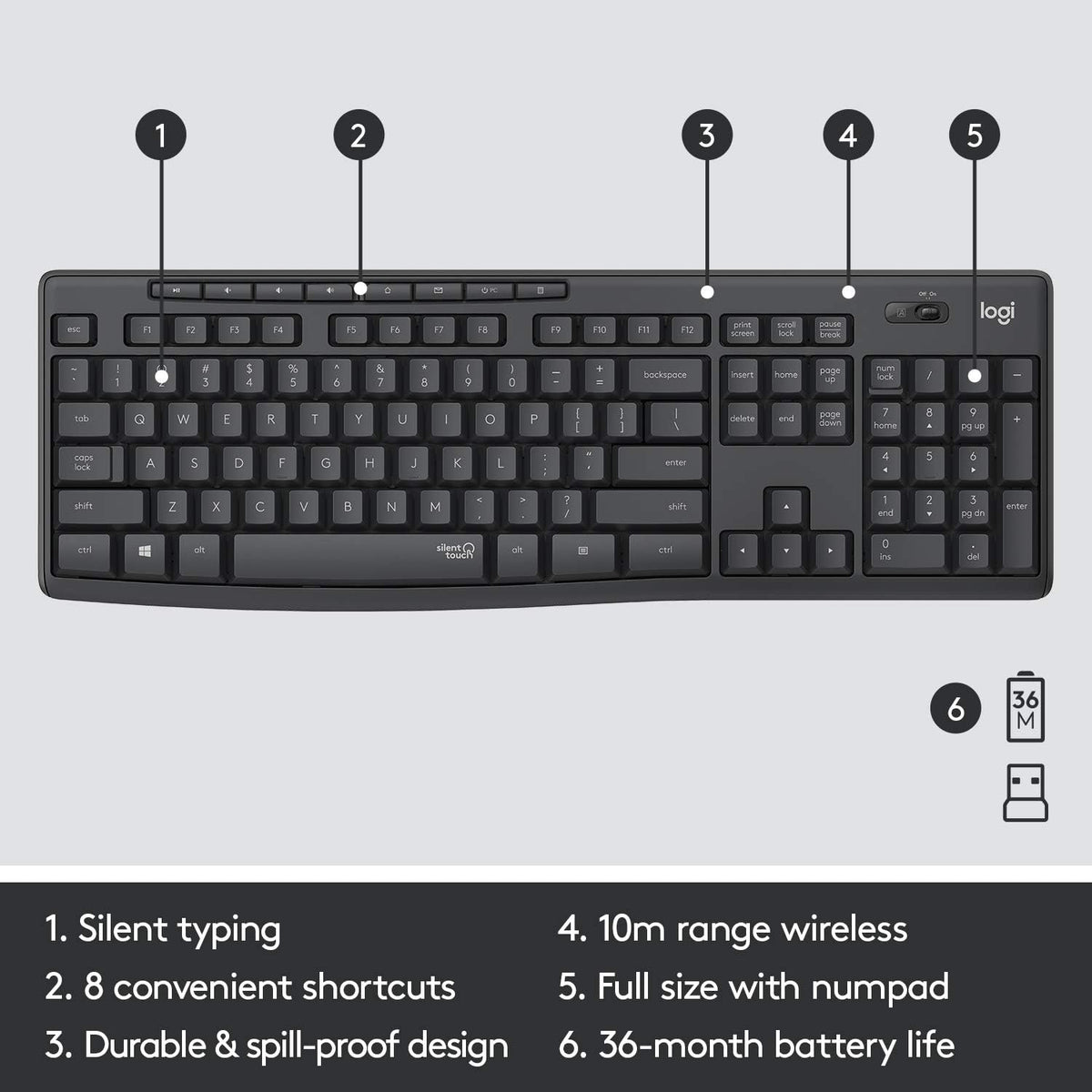 Logitech MK295 Keyboard and Mouse Combo — Black